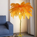 Axyaa Nordic Feather Floor Lamp | French Retro Atmosphere Light for Living Room