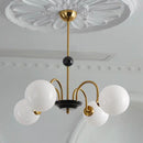 Cream Glass Ball Pendant Light by Axyaa: Modern French Style, Retro Design for Home Decor.