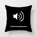 Axyaa Geometric Stripe Pillowcase with English Letter Design