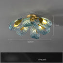 Axyaa Blue Flower Chandelier: LED Modern Home Decor Hanging Lamp for Luxury Living Room