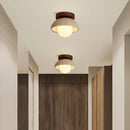 Axyaa Nordic LED Ceiling Light Stone Wood Ball Luxury Ceiling Lamp