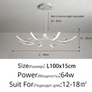 Axyaa Octopus LED Chandelier: Matte Black/White Finish, Dimmable Pendant Lighting