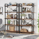 Axyaa Industrial 5-Tier Bookshelf with Metal Frame, Rustic Tall Bookcase for Living Room