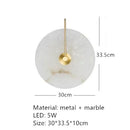 Axyaa Marble Circular Wall Lamp Nordic Minimalist LED Lights