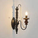 Axyaa Country Bedroom LED Wall Lamp Wood Walnut Indoor Lighting