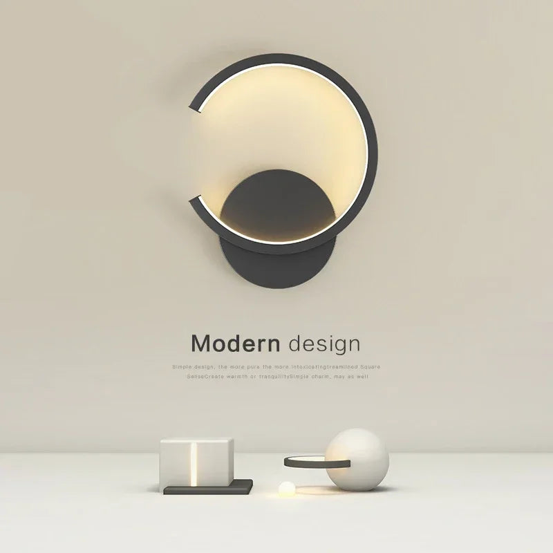 Nordic LED Wall Lamp by Axya: Modern Black White Golden Lighting for Home Decor