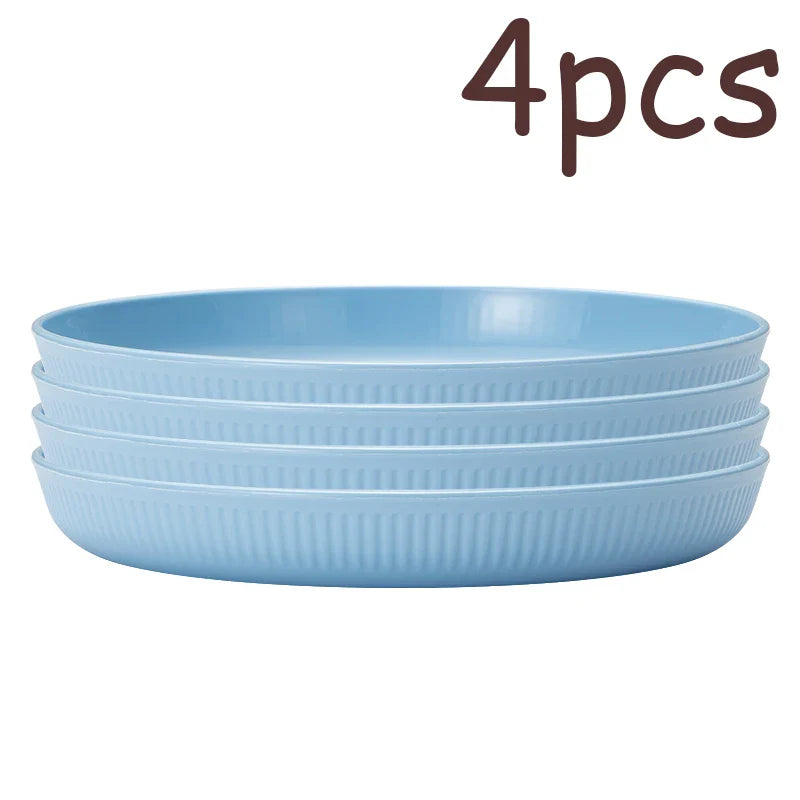 Axyaa 4pcs Reusable Plate Set for Travel, School, Picnic, Camping, Party