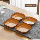 Axyaa Wood Grain Snack Plates - Food Dishes for Kitchen Storage & Serving