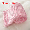 Axyaa Cozy Rabbit Plush Grid Flannel Blanket - Machine Washable Nap Cover