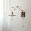 Axyaa Ceramic Wall Lamp Pull Chain Switch Up Down Bedroom Living Room Lighting LED