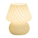 Axya Modern Striped Mushroom Glass LED Table Lamp for Bedroom Bedside Home Decor