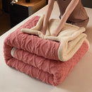 Axyaa Geometric Pattern Fleece Winter Blanket, Queen Size Plush Bedspread