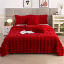 Luxurious Toscana Rabbit Fur Blanket by Axyaa: Soft Double-sided Bubble Fleece Blanket