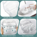 Clear 15" Chilled Veggie Tray with Divided Serving Bowl and Lid by Axyaa