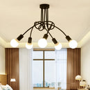Axyaa Vintage Industrial Chandelier Semi Flush Mount Ceiling Lamp