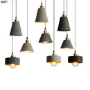 Axyaa Nordic Cement LED Pendant Light with Copper Socket, Adjustable Wire - 180cm