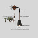 Axyaa Stone Iron LED Wall Lights with Pull Chain Switch for Living Room Decor