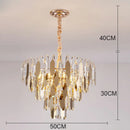 Axyaa Gold Crystal Chandelier: Luxury Indoor Lighting Fixture for Home Decor