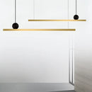 Axyaa Brass Line Strip Pendant Lamp - LED Linear Light Fixture