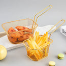 Axyaa Stainless Steel Frying Basket - Mini French Fry Holder, Oil Separation