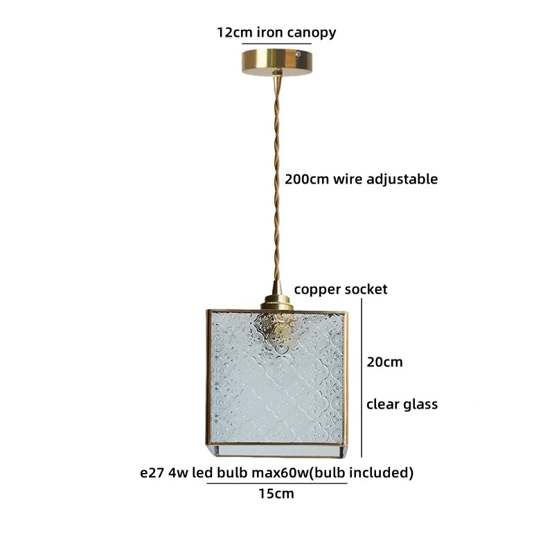 Axyaa Wood Glass LED Pendant Light Headboard Chandelier Black Walnut