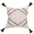 Axyaa Geometric Tufted Cushion Cover With Tassel - Modern Boho Throw Pillow