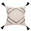 Axyaa Geometric Tufted Cushion Cover With Tassel - Modern Boho Throw Pillow