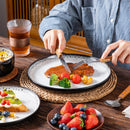 Axyaa 18/36 Piece White Black Ceramic Plate Sets Dinnerware Collection