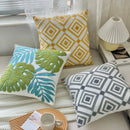 Axyaa Green Leaf Jacquard Embroidered Cushion Cover, 45x45cm