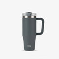 Axyaa Stainless Steel Tumbler: Large Luxury Vacuum Flask for Coffee, Water, Tea - with Straw Handle