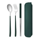 Axyaa Stainless Steel Tableware Set - Knife Fork Spoon Flatware Boxecc