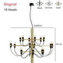 Axyaa 50-Head Gold Silver LED Chandelier for Living Room Bedroom Kitchen