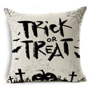 Axyaa Halloween Pattern Cushion Cover: Printed Linen Throw Pillow Case 45cm*45cm