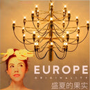 Axyaa Nordic Silver Gold Black LED Chandelier for Living Room Bedroom Decoration