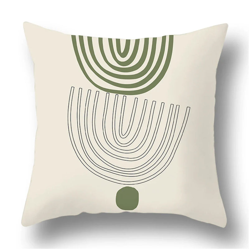 Axyaa Bohemian Style Green Texture Cushion Cover for Home and Car Decor