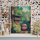 Axyaa Anime Style Train Journey Canvas Poster - Japanese Wall Art for Home Decor