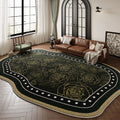 Axyaa Fluffy Green French Carpet: Soft, Waterproof Area Rug for Living Room & Bedroom
