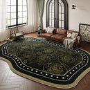 Axyaa Fluffy Green French Carpet: Soft, Waterproof Area Rug for Living Room & Bedroom