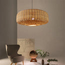 Rattan Retro Pendant Light by Axyaa - Hand-Woven Wooden Farmhouse Dining Light