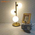 Axyaa Glass Ball LED Table Lamp Gold Black Iron Art Decor Lighting