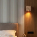 Axyaa White Glass LED Wall Sconce Yellow Travertine Stair Light - Japan Style
