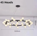 Axyaa Glass Ball LED Bubble Chandelier - Black Gold Pendant Lighting