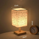 Axyaa Square Chinese Style Table Lamp with Dimmable USB Plug & Fabric Lampshade