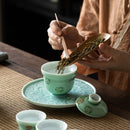 Axyaa Dragon Art Ceramic Pot Bearing Plate for Kung Fu Tea Set