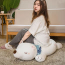 Axyaa Polar Bear Long Pillow Plush Toy - Soft & Cute Sleeping Doll