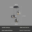 Axyaa Ash Grey Glass Pendant Light LED Chandelier, Modern Nordic Design for Living Room.