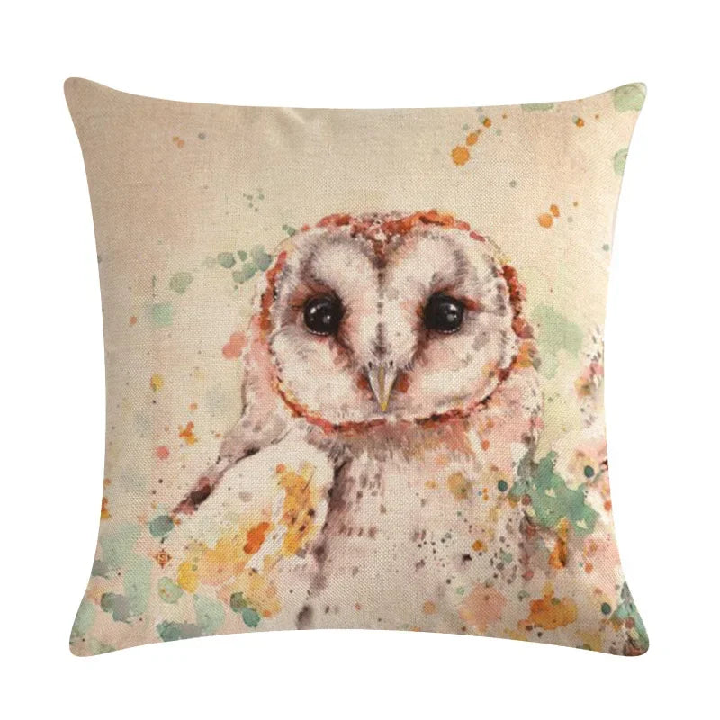Animal Print Linen Pillowcase by Axyaa - Home Decor Cushion Cover