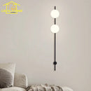 Axyaa Minimalist Double Head Black LED Wall Lamp - Bedroom Living Room Decor