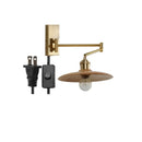 Axyaa Wooden Wall Sconce LED Lampshade with Pull Chain Switch for Bedroom Bathroom Perspective Mirror