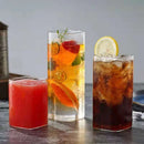 Axyaa Square Glass Cold Drink Cup - Large Capacity for Iced Coffee and Wine